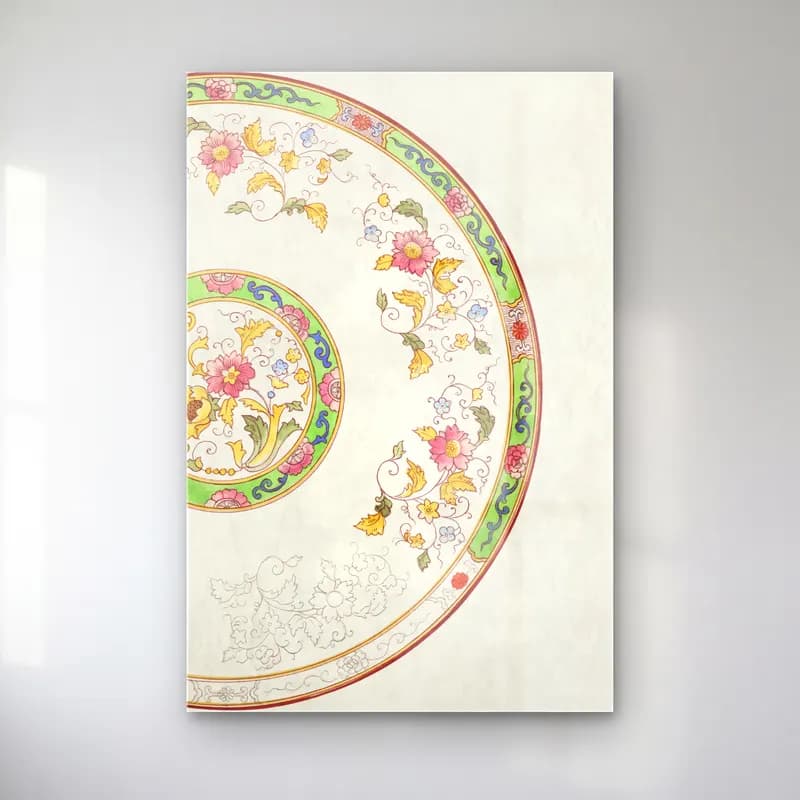 Vintage Çiçek Deseni No. 8 cam tablo — Vintage Çiçek Deseni No. 8 — vintage çiçek deseni
