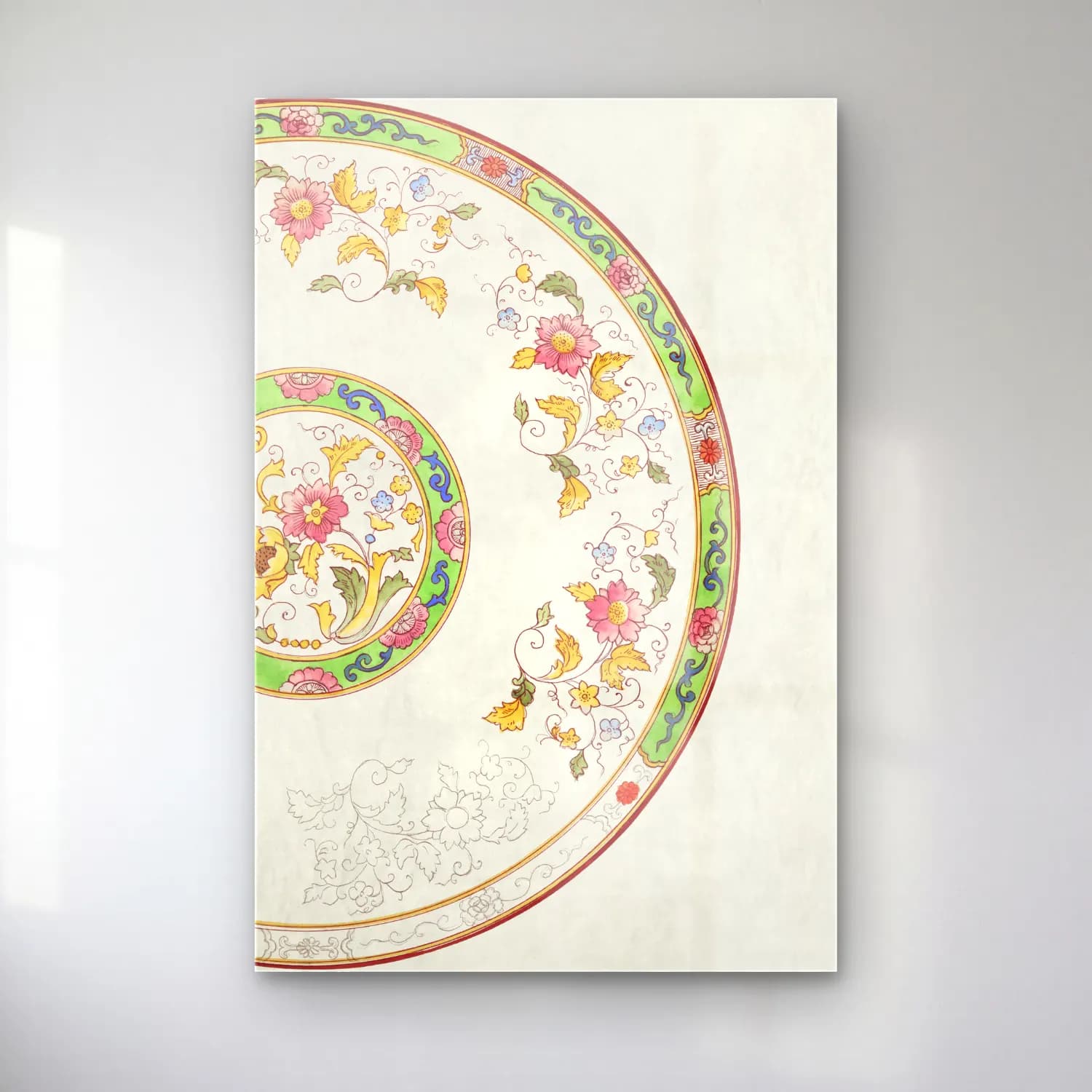 Vintage Çiçek Deseni No. 8 cam tablo — Vintage Çiçek Deseni No. 8 — vintage çiçek deseni
