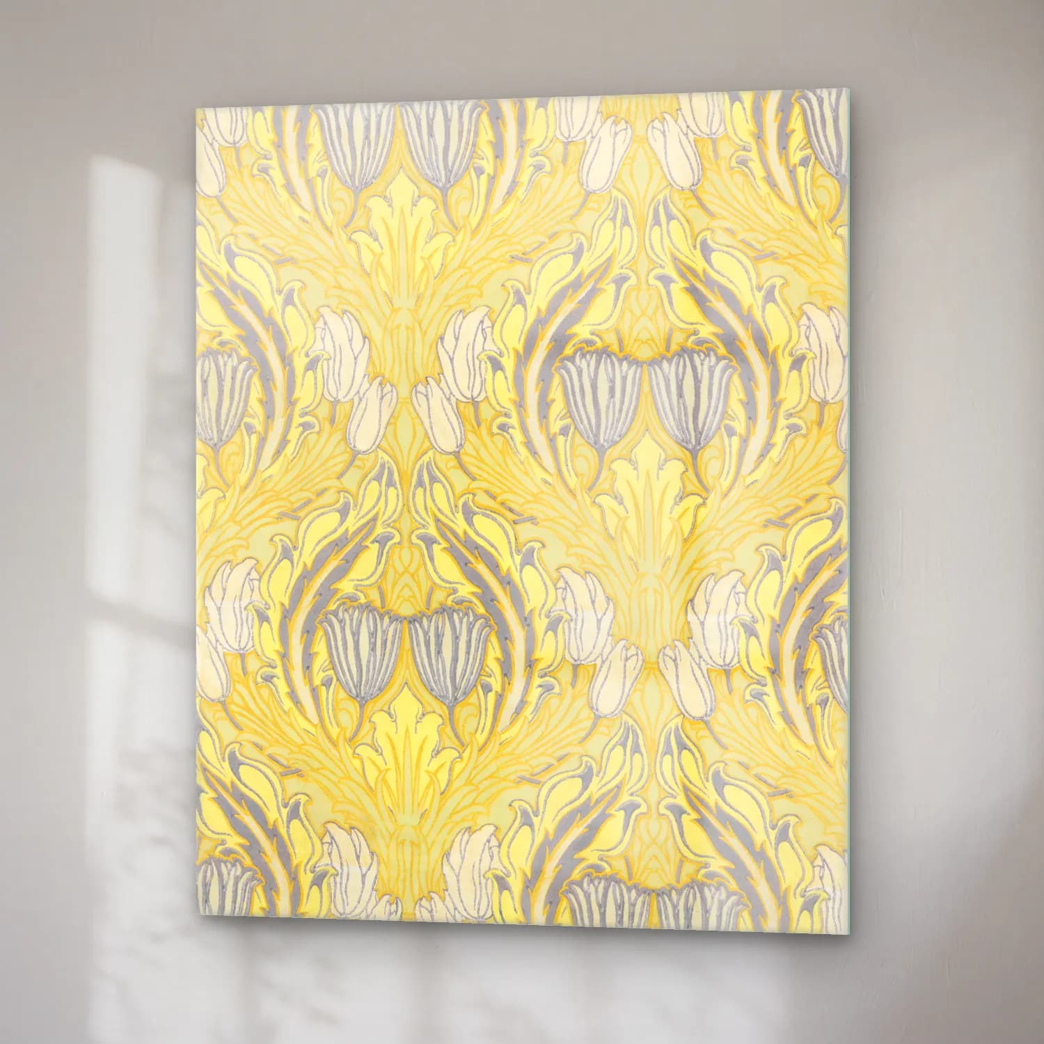 Pastel Çiçek Deseni No. 31 cam tablo — sağ açıdan görünüm