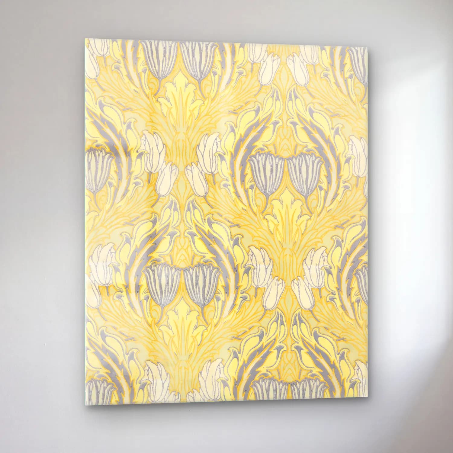 Pastel Çiçek Deseni No. 31 cam tablo — sol açıdan görünüm