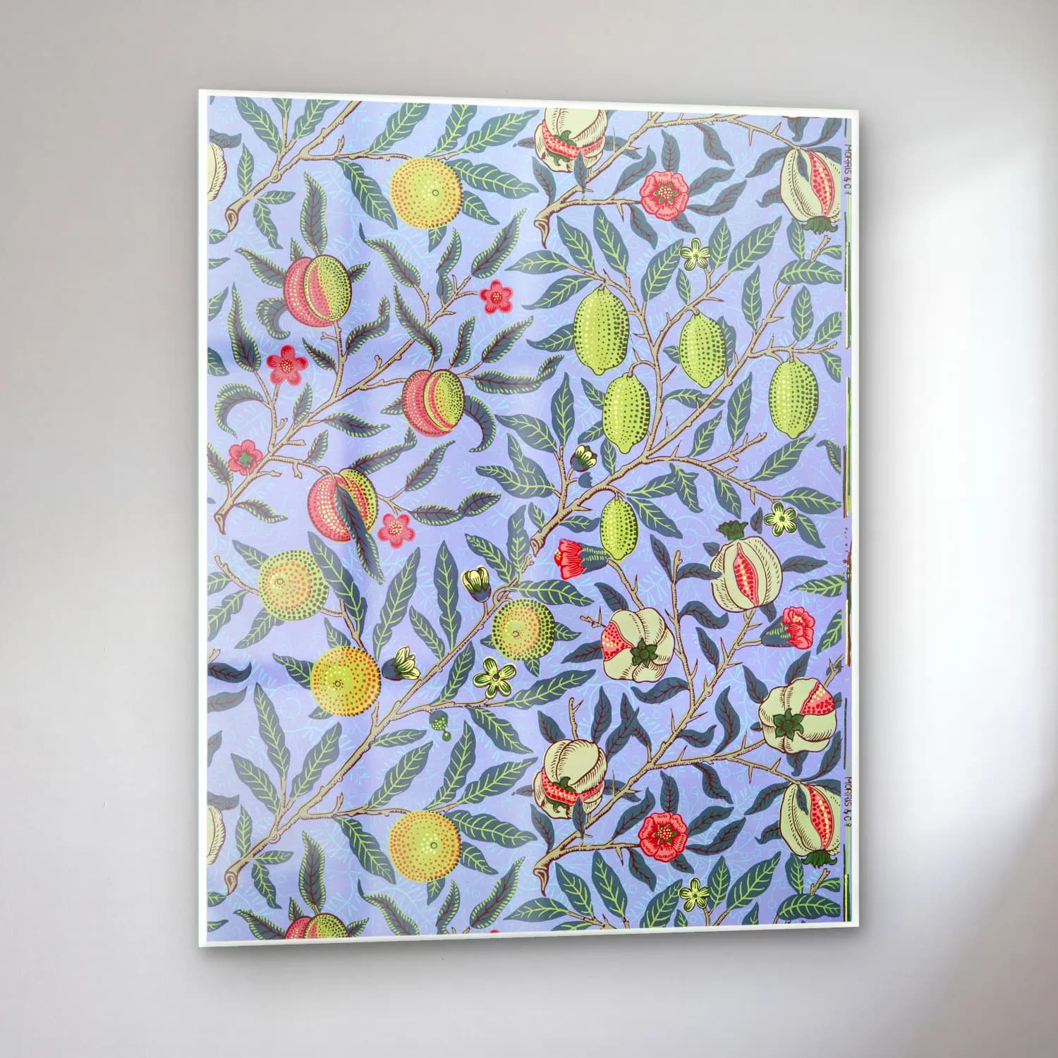 Botanik İllüstrasyon Çiçek Deseni No. 66 cam tablo — sol açıdan görünüm