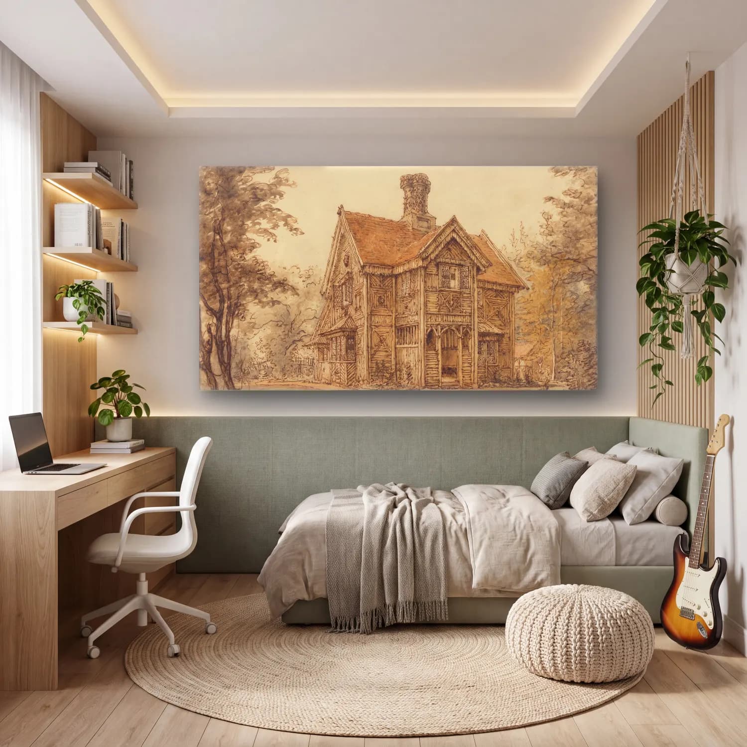 William Henry Hunt – A Lodge at Cassiobury cam tablo — genç odasında