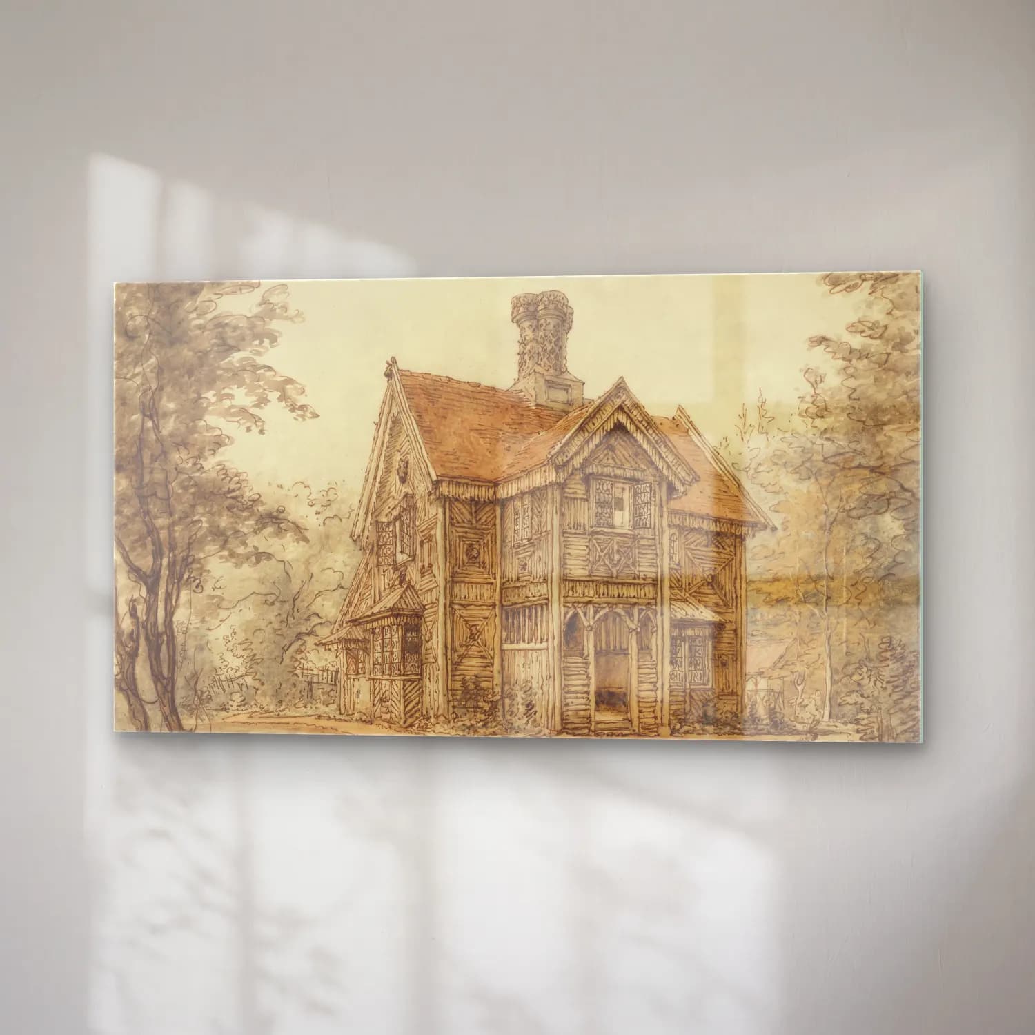 William Henry Hunt – A Lodge at Cassiobury cam tablo — sağ açıdan görünüm
