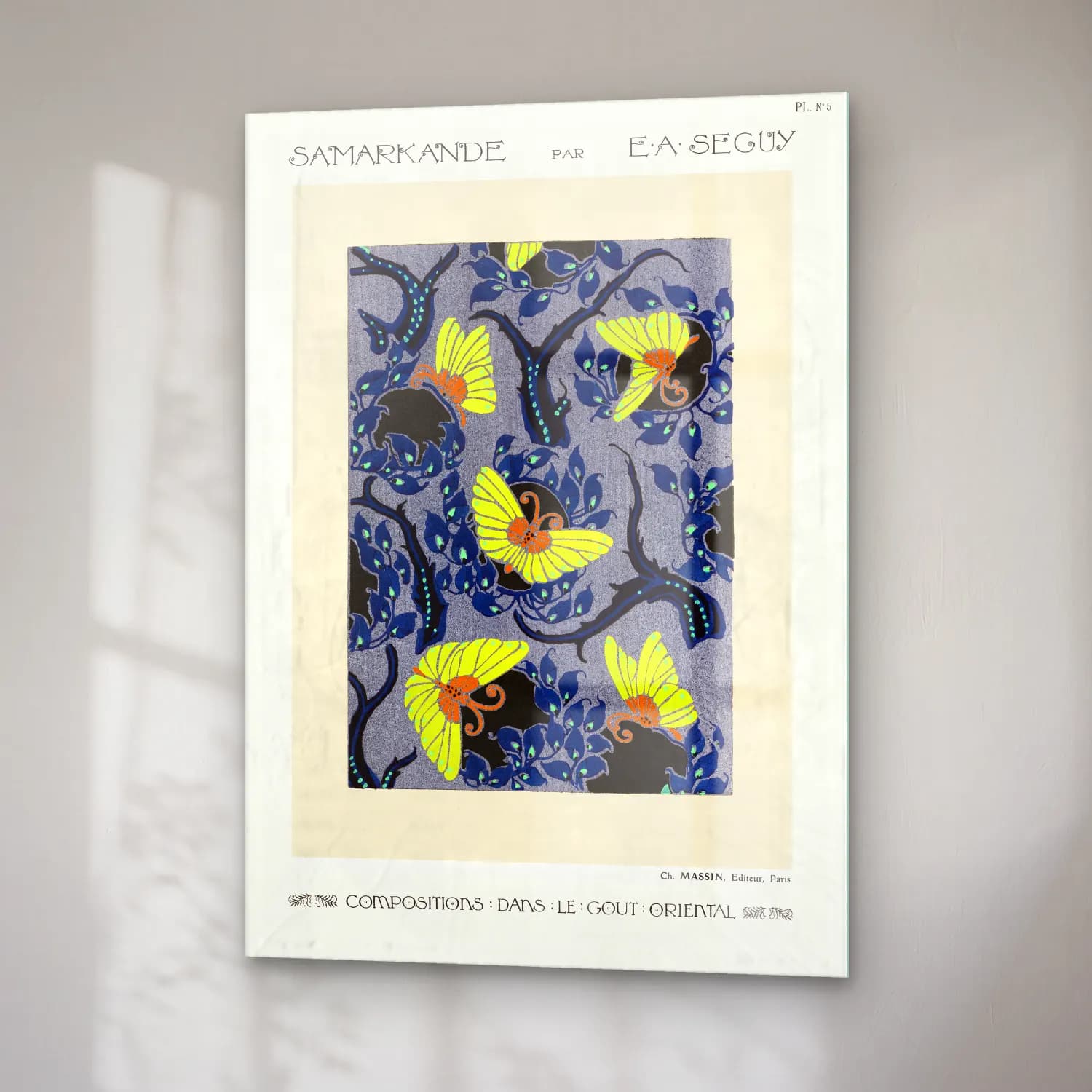 Maksimalist Çiçek Deseni No. 18 cam tablo — sağ açıdan görünüm