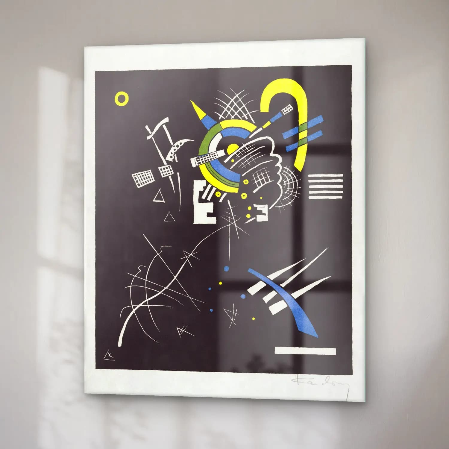 Bauhaus Soyut Formlar No. 36 cam tablo — sağ açıdan görünüm