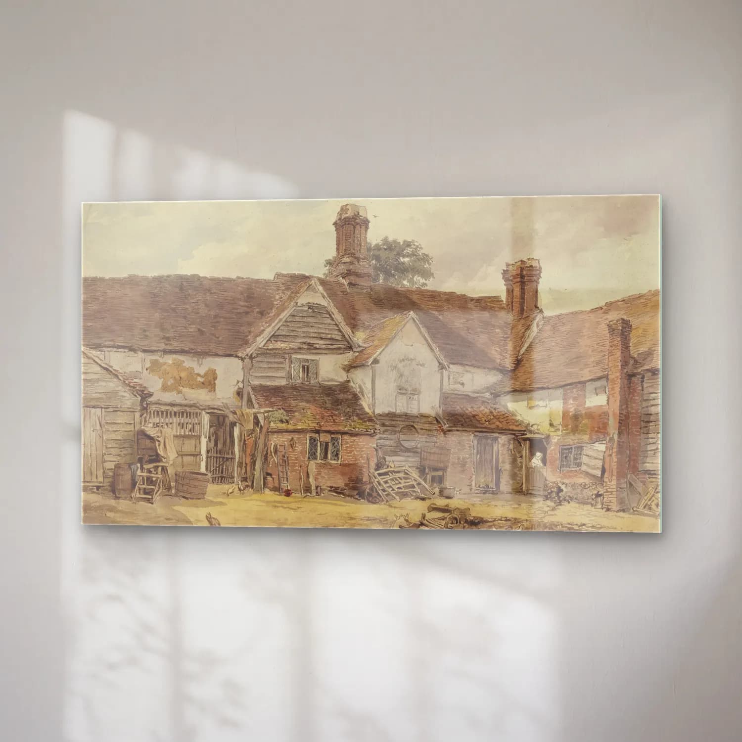 William Henry Hunt – Old Farm Buildings cam tablo — sağ açıdan görünüm