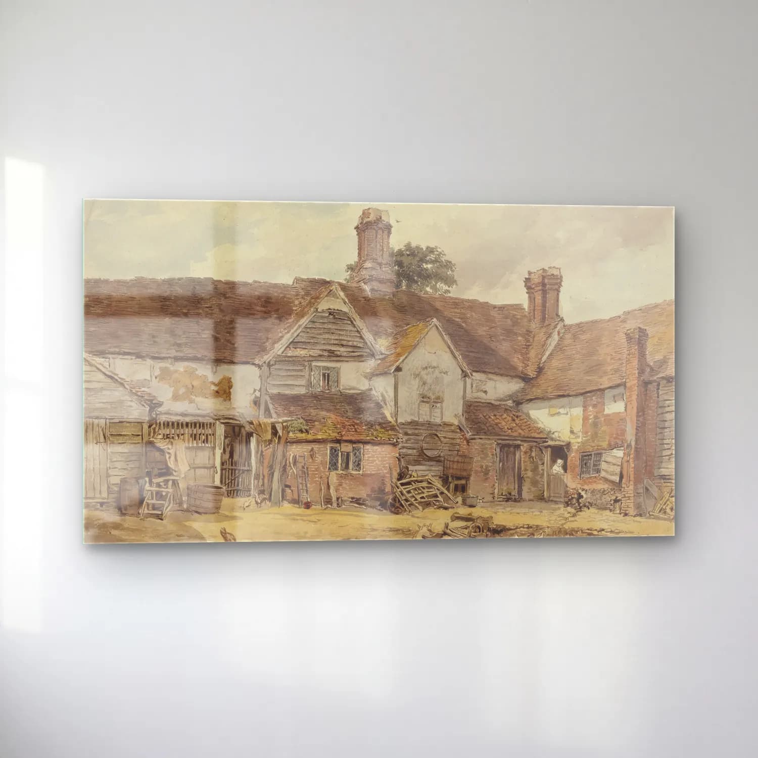 William Henry Hunt – Old Farm Buildings cam tablo — sol açıdan görünüm