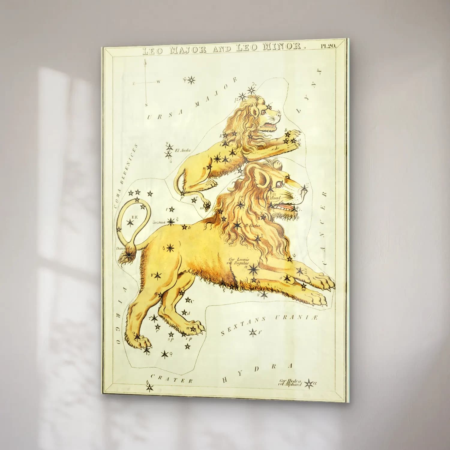 Vintage Aslan No. 2 cam tablo — sağ açıdan görünüm
