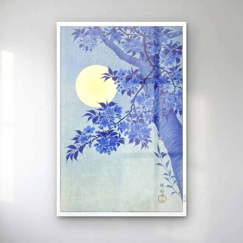 Japon Baskı Ay ve Gece No. 4 cam tablo — Japon Baskı Ay ve Gece No. 4 — japon baskı ay ve gece