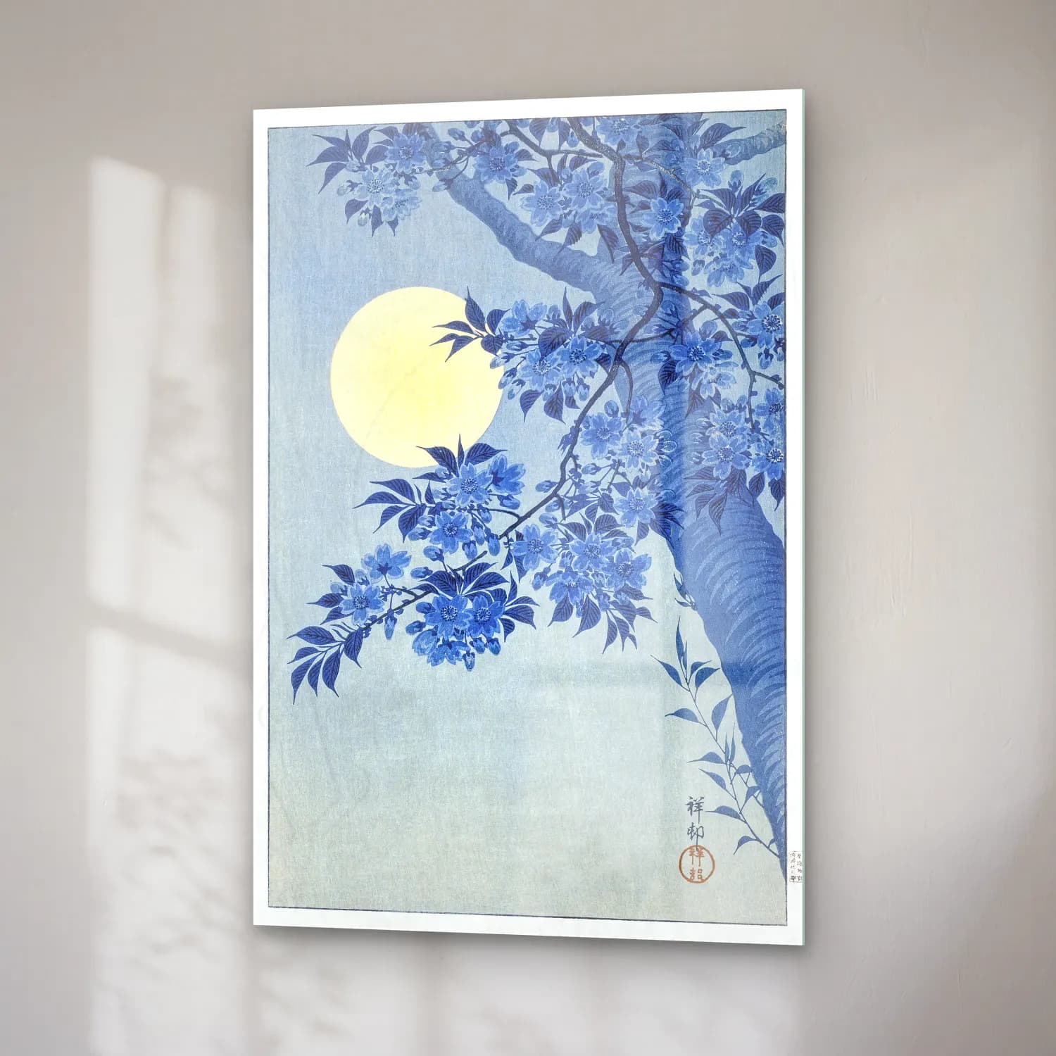 Japon Baskı Ay ve Gece No. 4 cam tablo — sağ açıdan görünüm
