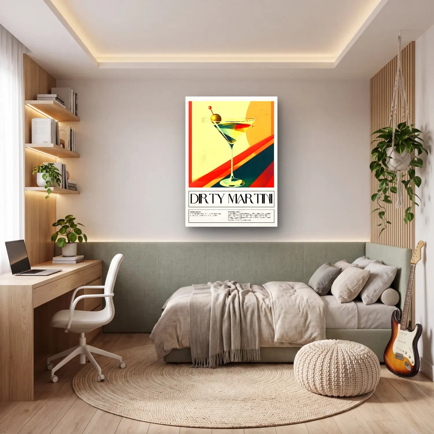 Vintage Poster Kokteyl No. 18 cam tablo — genç odasında