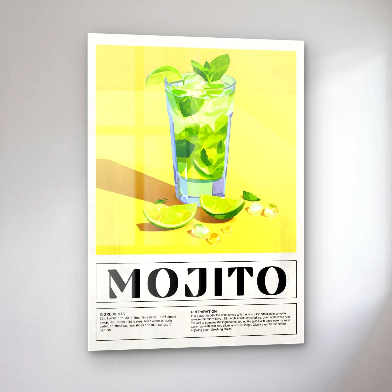 Vintage Poster Kokteyl No. 22 cam tablo — sol açıdan görünüm