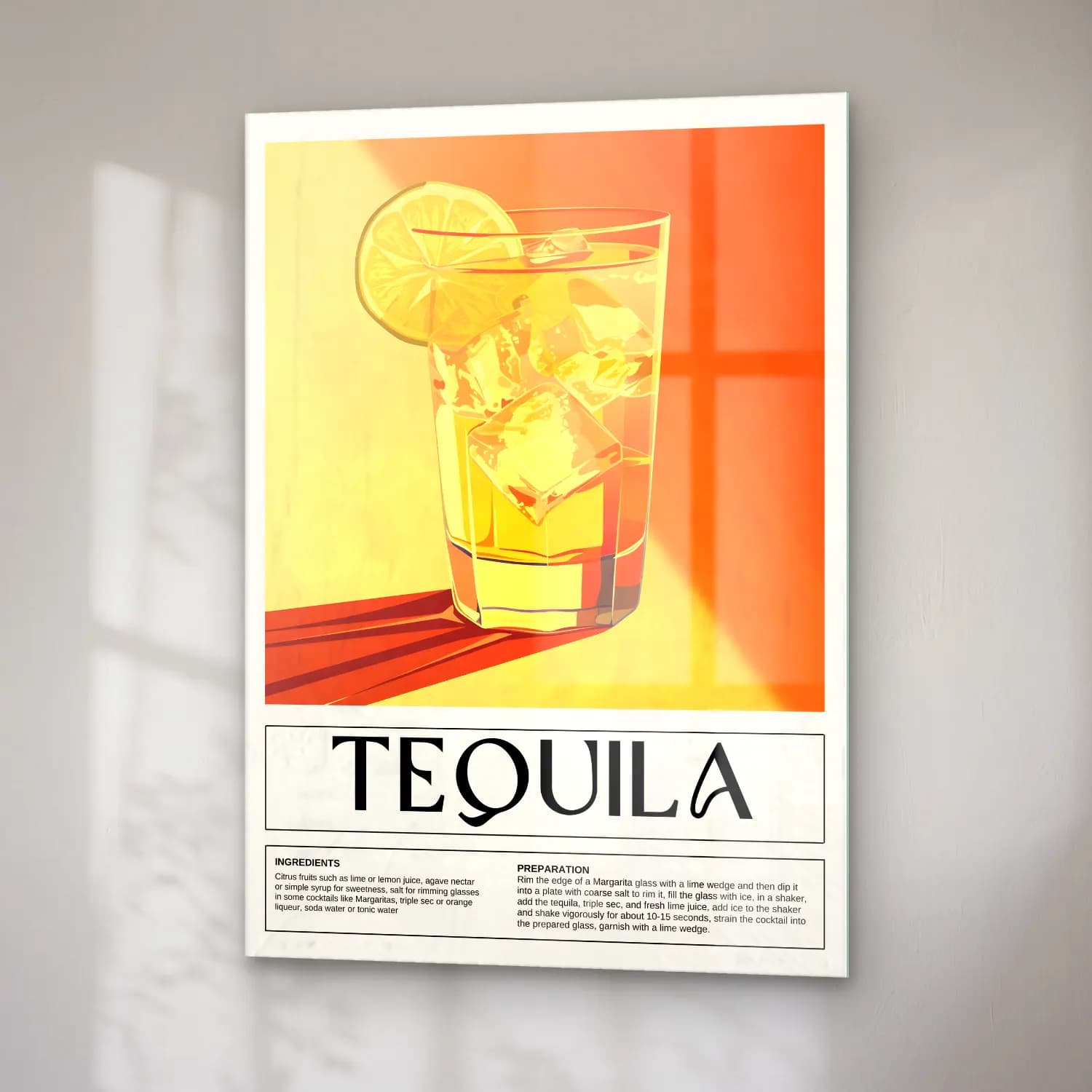 Vintage Poster Kokteyl No. 26 cam tablo — sağ açıdan görünüm