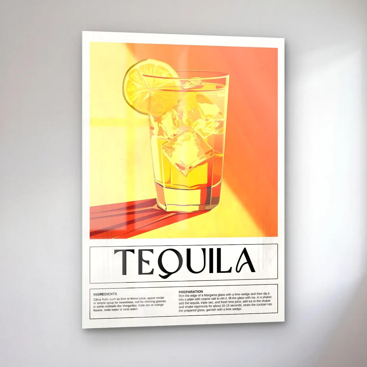 Vintage Poster Kokteyl No. 26 cam tablo — sol açıdan görünüm