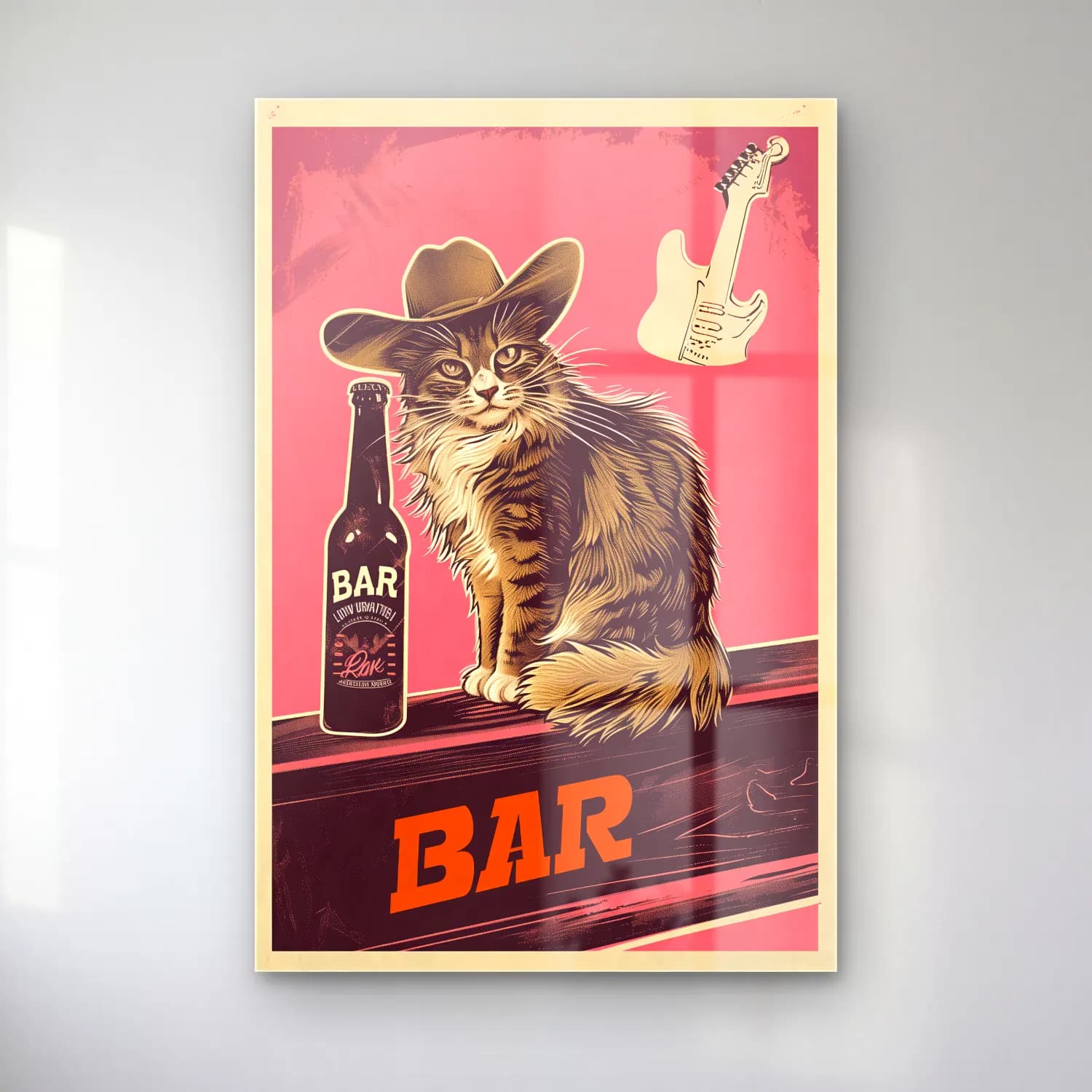 Vintage Poster Kedi No. 4 cam tablo — Vintage Poster Kedi No. 4 — vintage poster kedi