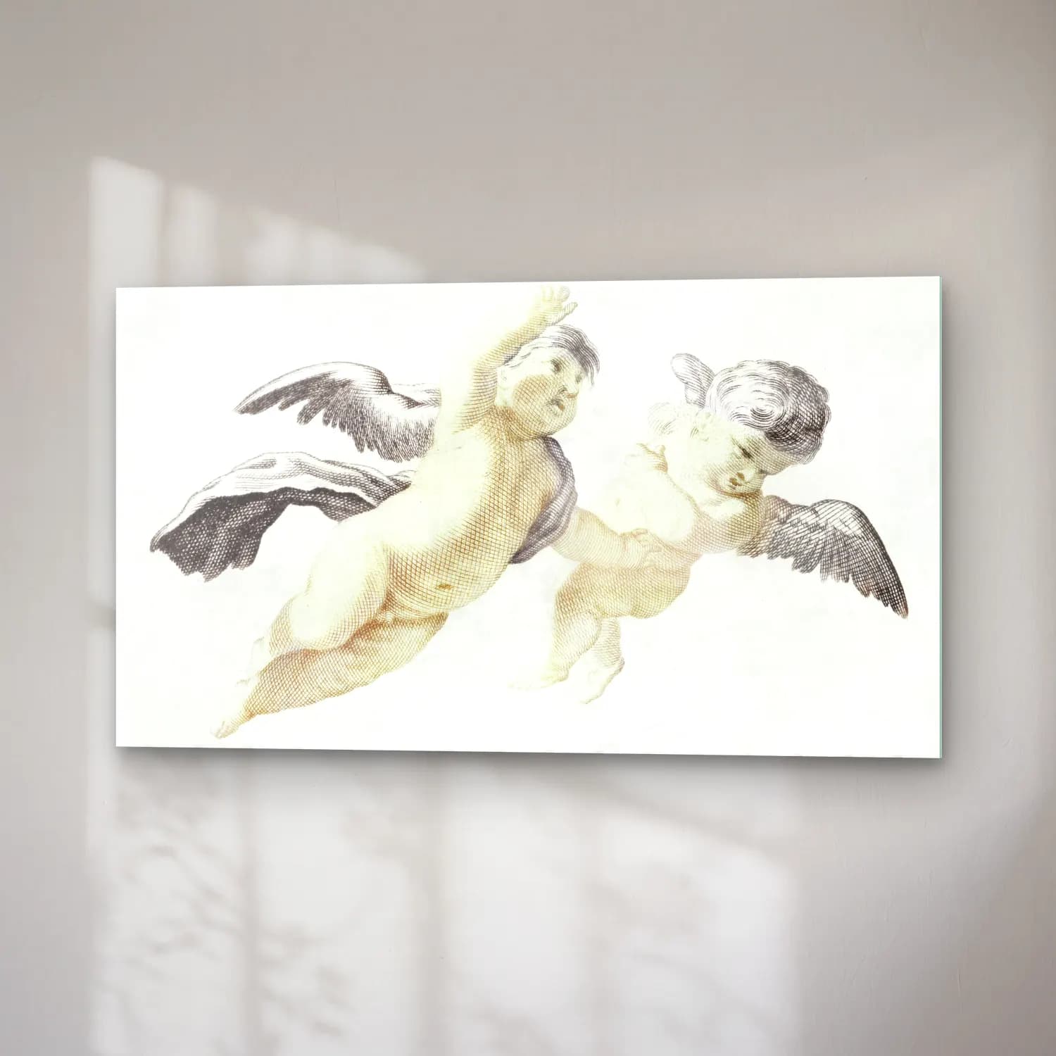 Johan Teyler – Two flying Putti cam tablo — sağ açıdan görünüm