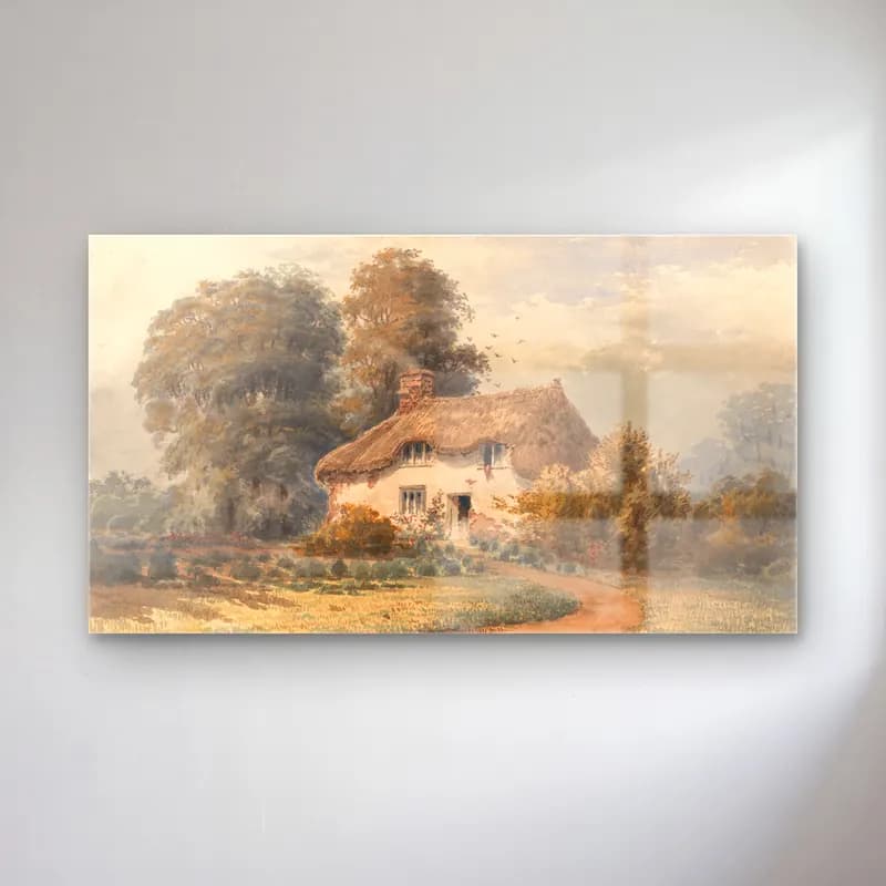 Suluboya Kır Evi No. 7 cam tablo — Suluboya Kır Evi No. 7 — suluboya kır evi