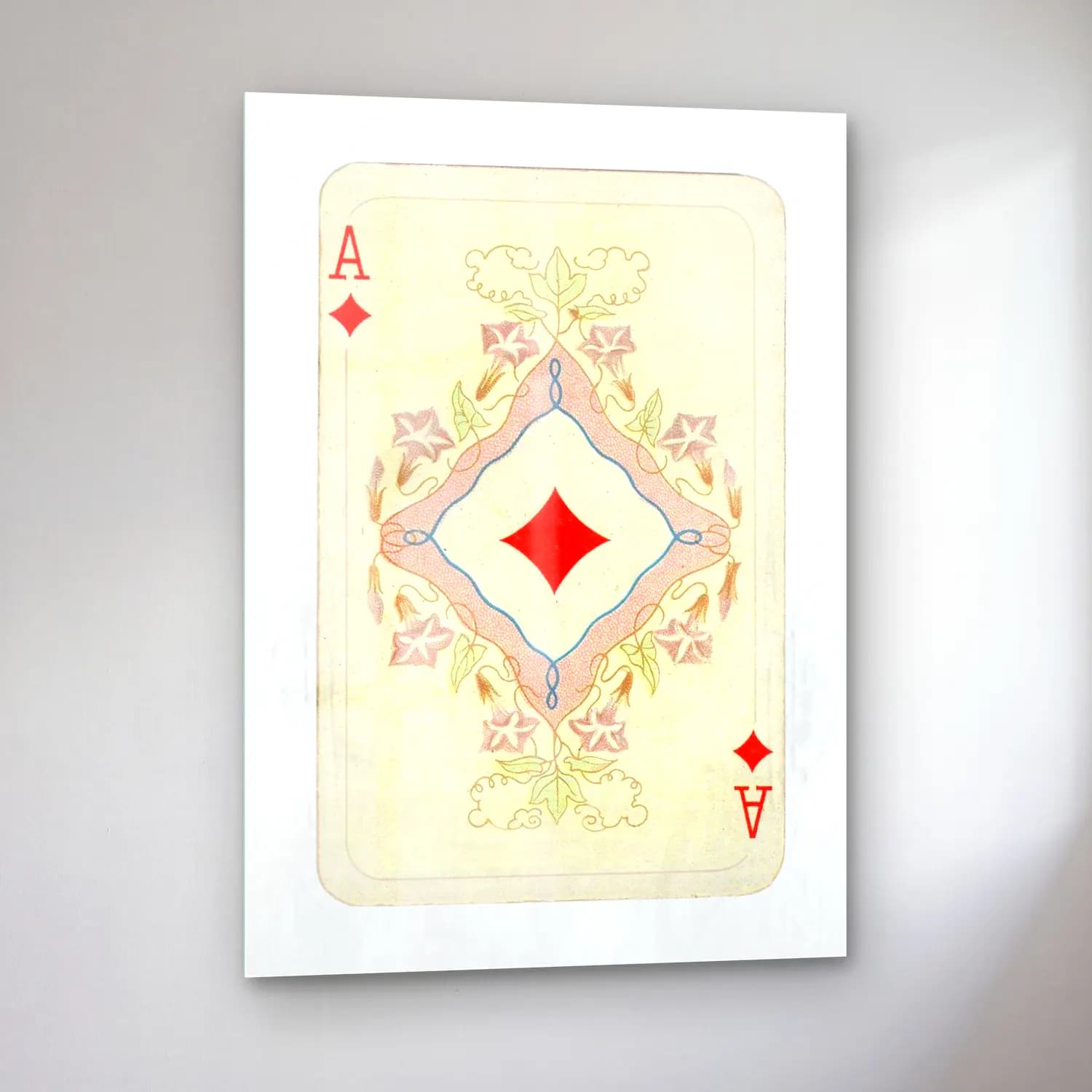 Vintage Çiçek Deseni No. 18 cam tablo — sol açıdan görünüm