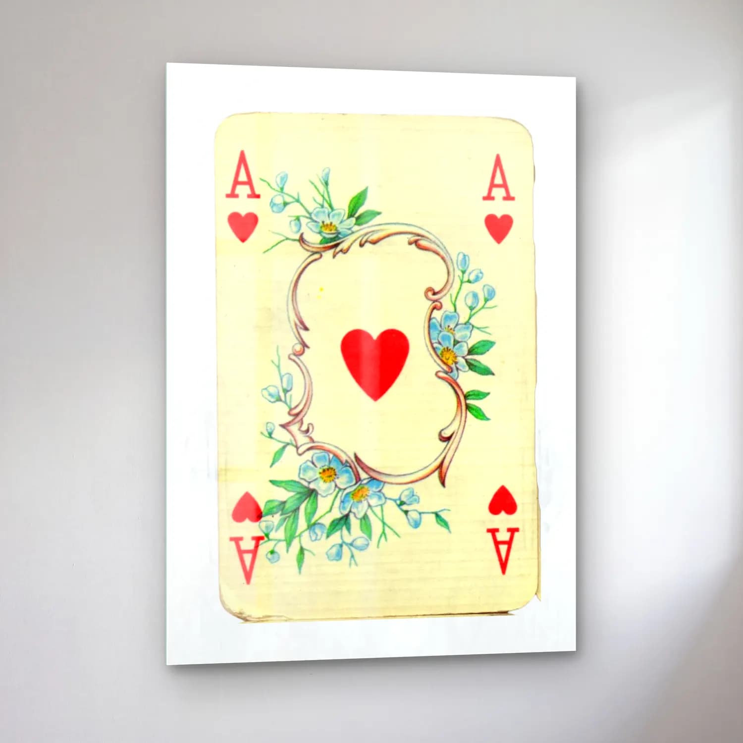 Vintage Çiçek Deseni No. 19 cam tablo — sol açıdan görünüm