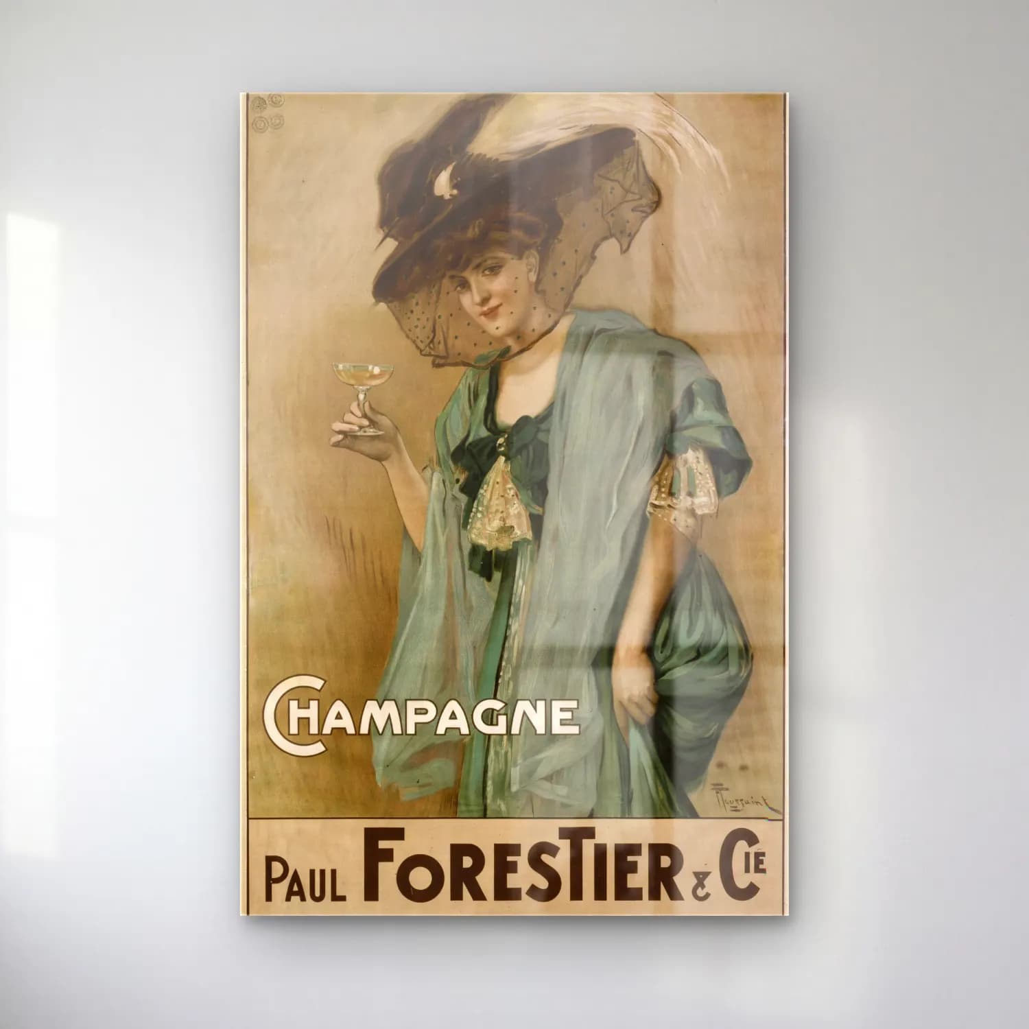 Vintage Poster Şampanya No. 4 cam tablo — Vintage Poster Şampanya No. 4 — vintage poster şampanya