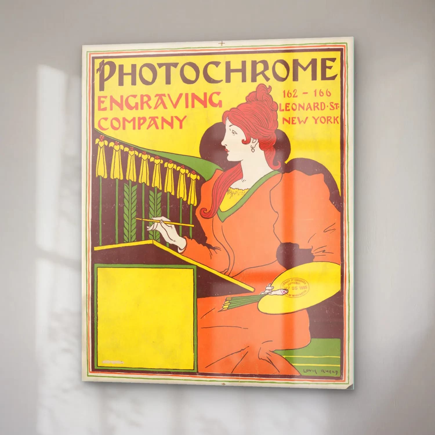 Vintage Poster Piyano – Sarı Tonlar cam tablo — sağ açıdan görünüm