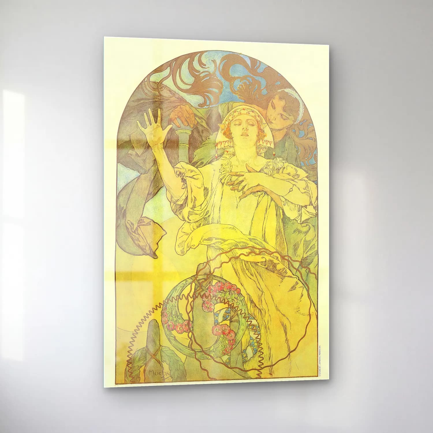Vintage Poster Aşıklar No. 29 cam tablo — sol açıdan görünüm