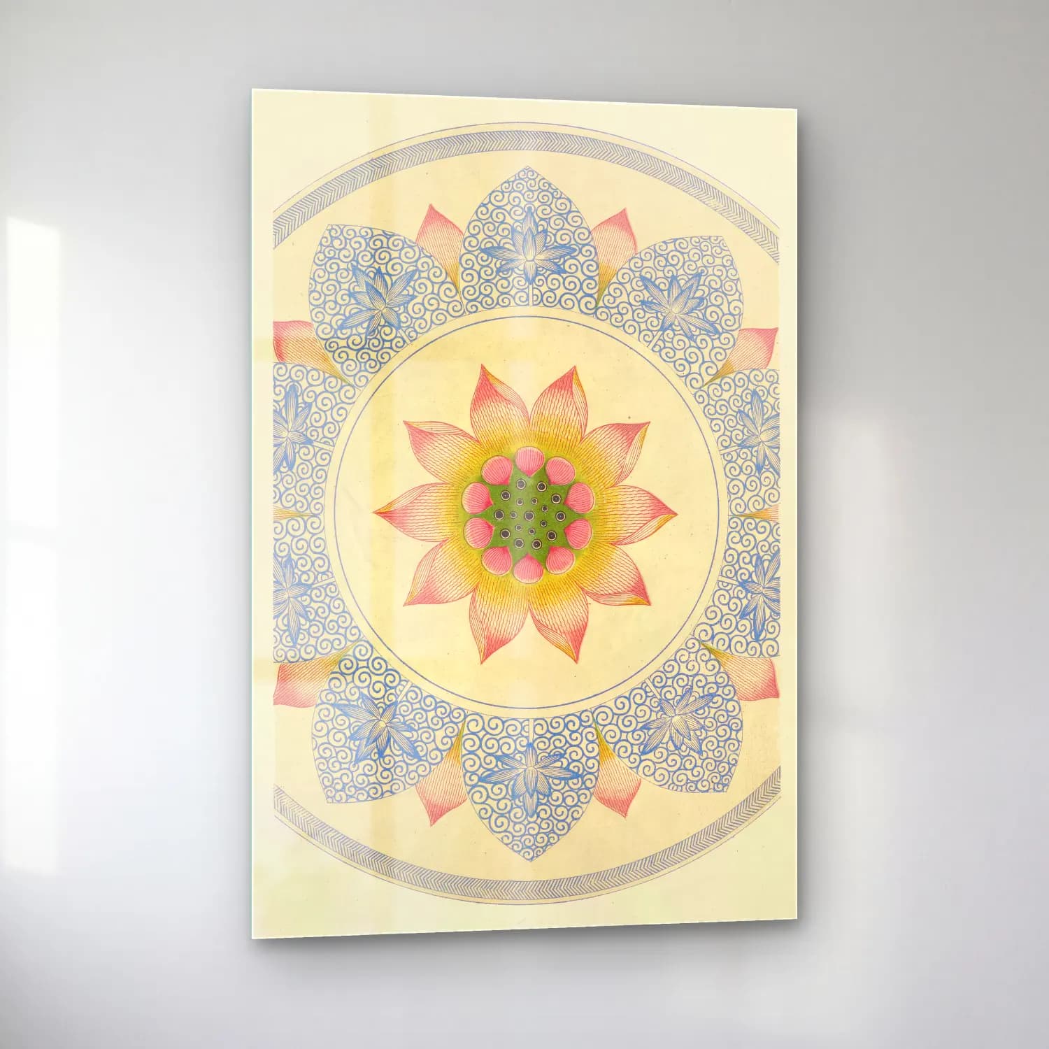 Botanik İllüstrasyon Çiçek Deseni No. 143 cam tablo — sol açıdan görünüm