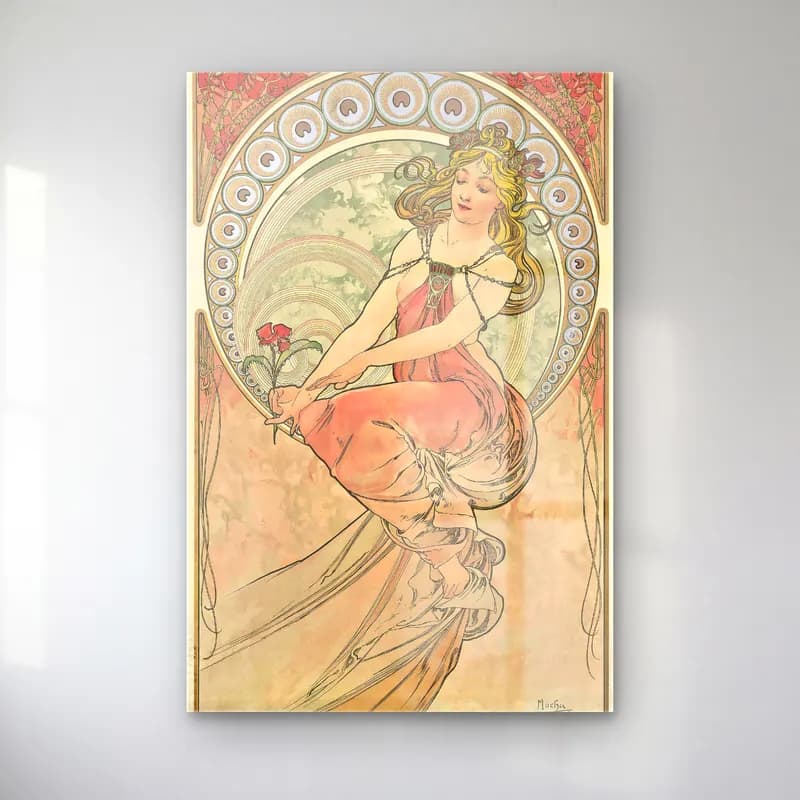 Vintage Poster Elbiseli Kadın No. 29 cam tablo — Vintage Poster Elbiseli Kadın No. 29 — vintage poster elbiseli kadın