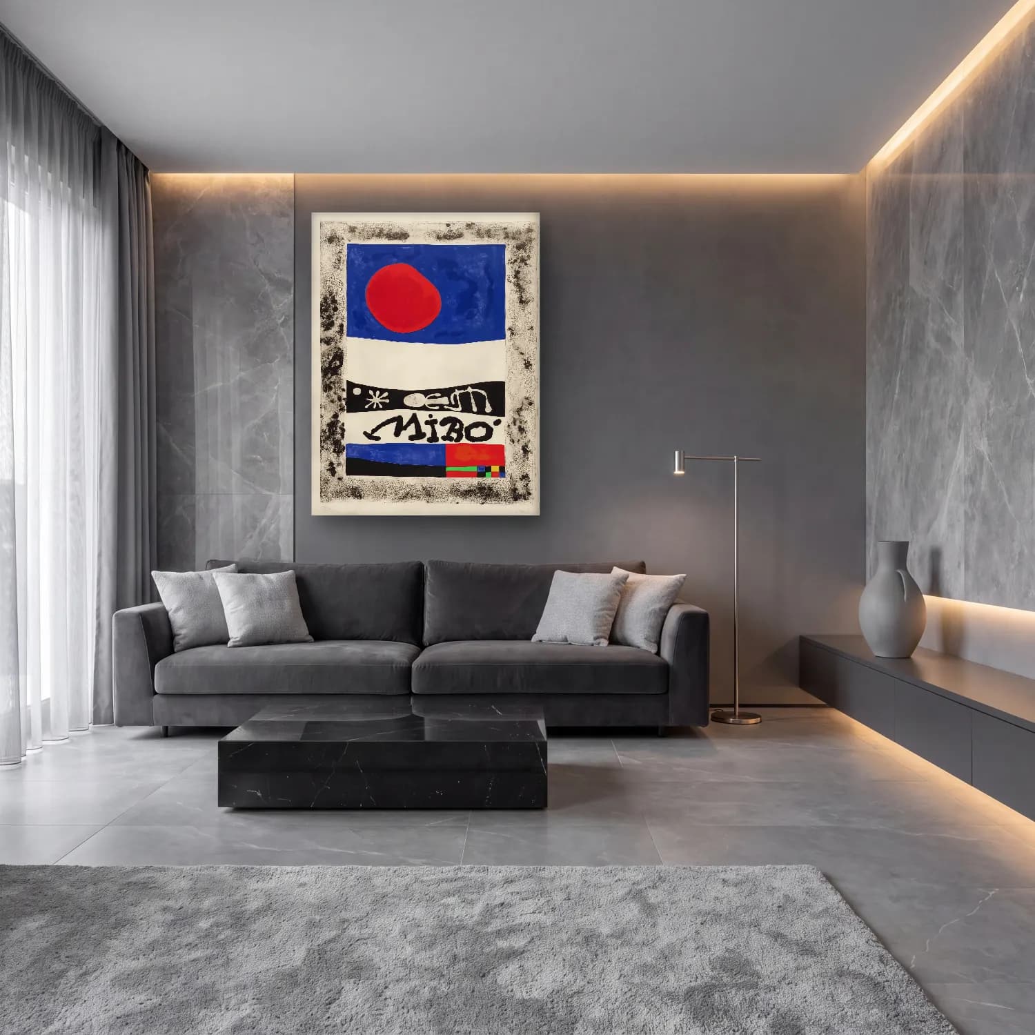 Modern Soyut Kapı – Kırmızı Tonlar cam tablo — lüks salon duvarında