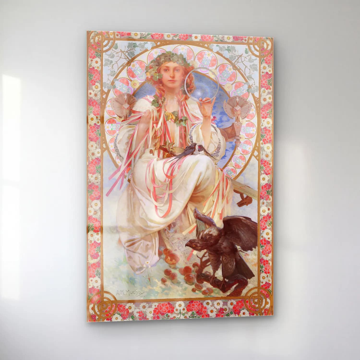 Vintage Poster Melek No. 12 cam tablo — sol açıdan görünüm