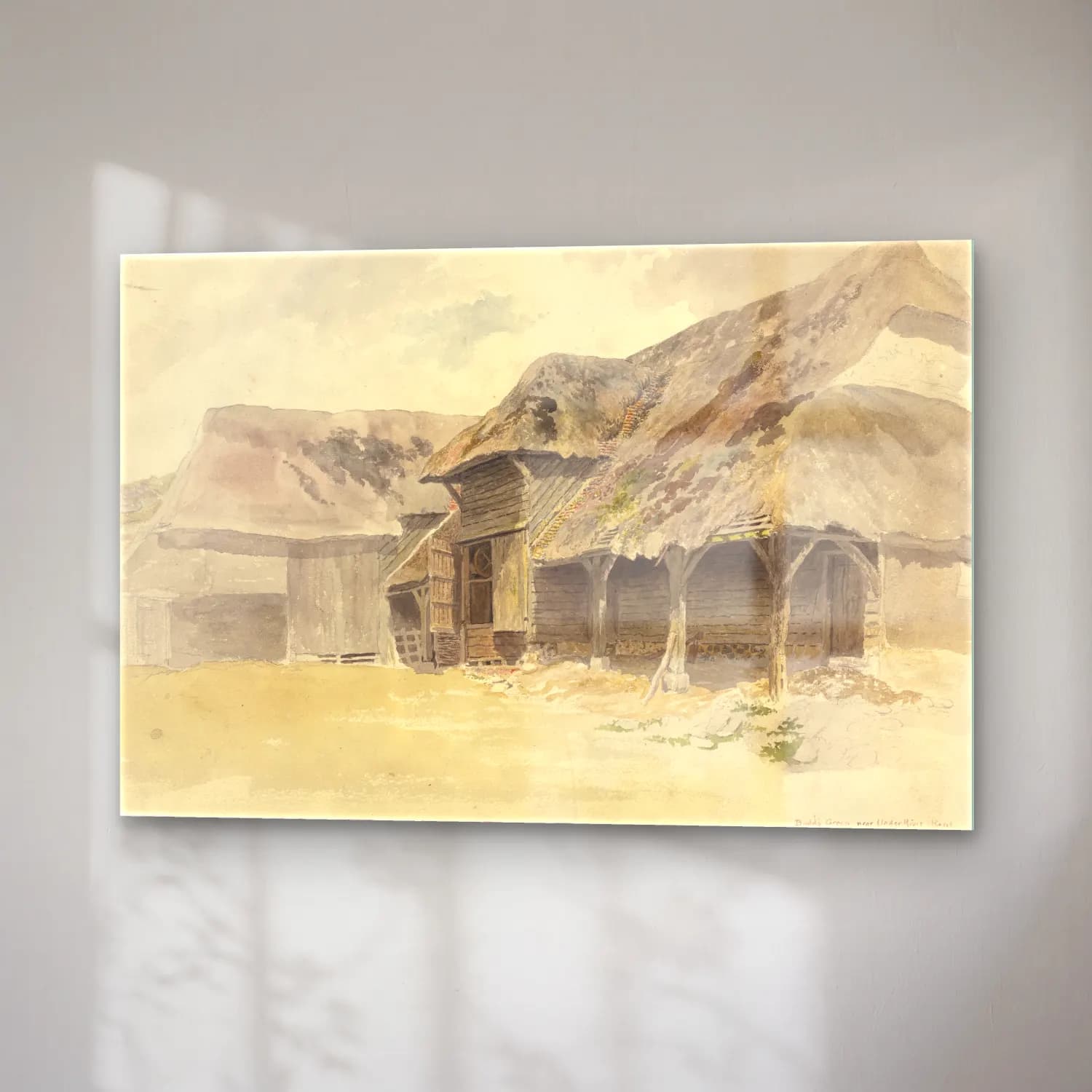 Suluboya Kır Evi No. 21 cam tablo — sağ açıdan görünüm