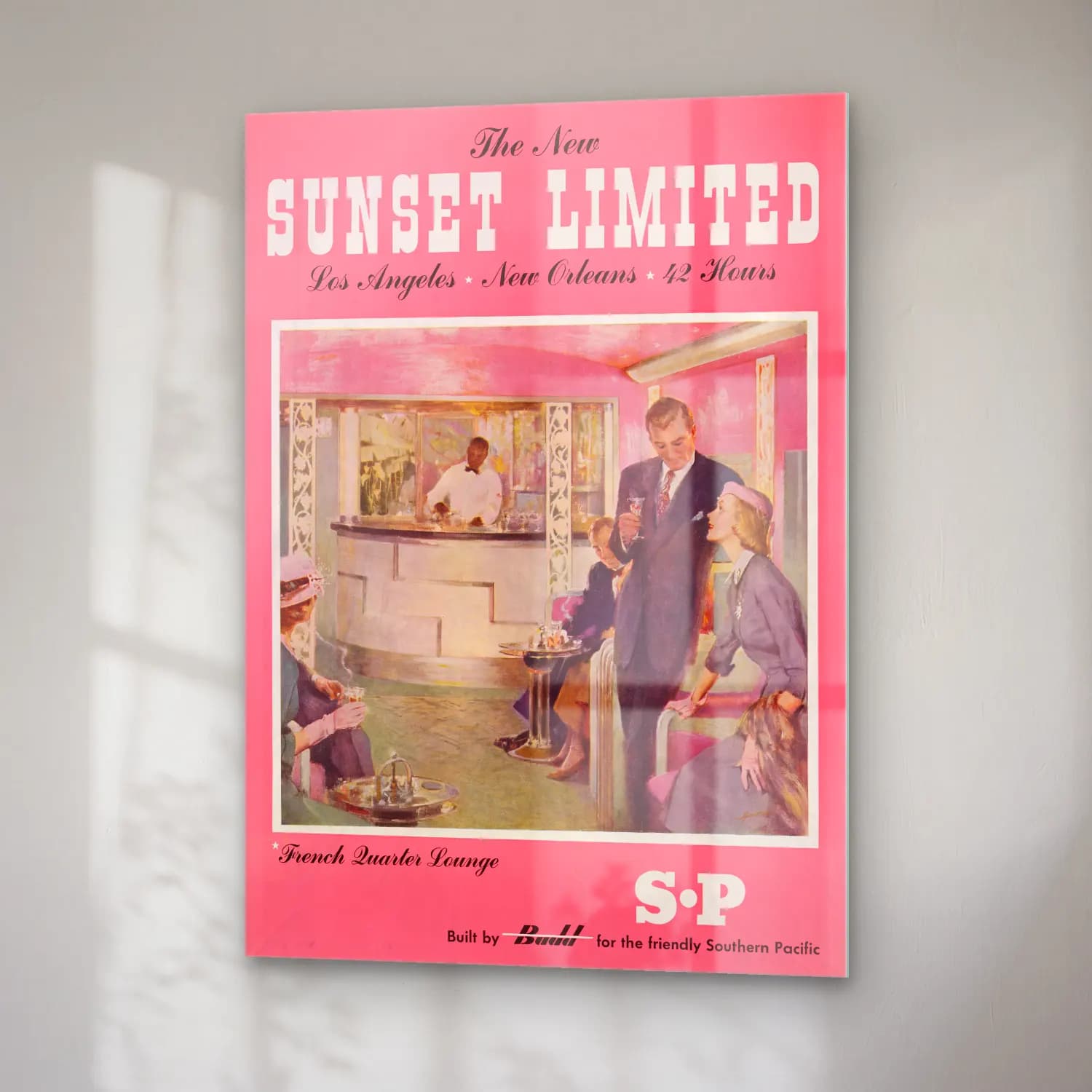 Vintage Poster Vintage İç Mekân – Pembe Tonlar cam tablo — sağ açıdan görünüm
