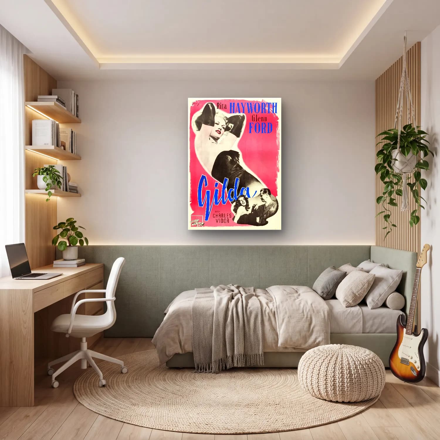 Vintage Poster Moda İllüstrasyonu – Pembe Tonlar cam tablo — genç odasında