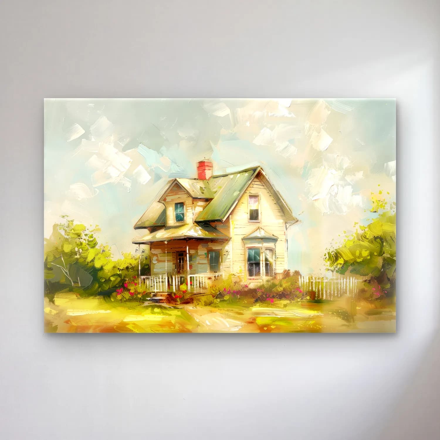 Yağlı Boya Kır Evi No. 17 cam tablo — Yağlı Boya Kır Evi No. 17 — yağlı boya kır evi