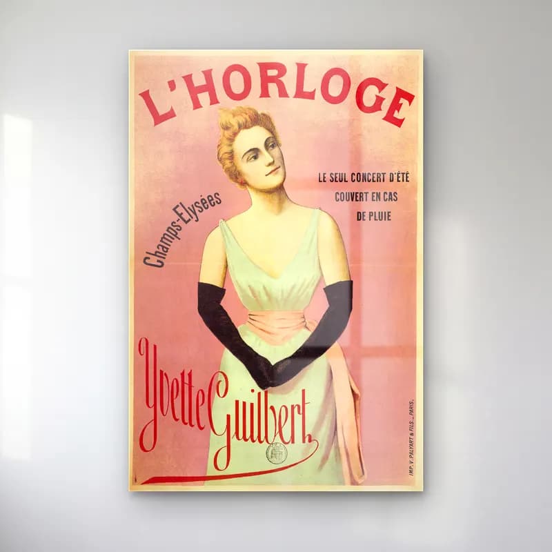 Vintage Poster Elbiseli Kadın No. 33 cam tablo — Vintage Poster Elbiseli Kadın No. 33 — vintage poster elbiseli kadın