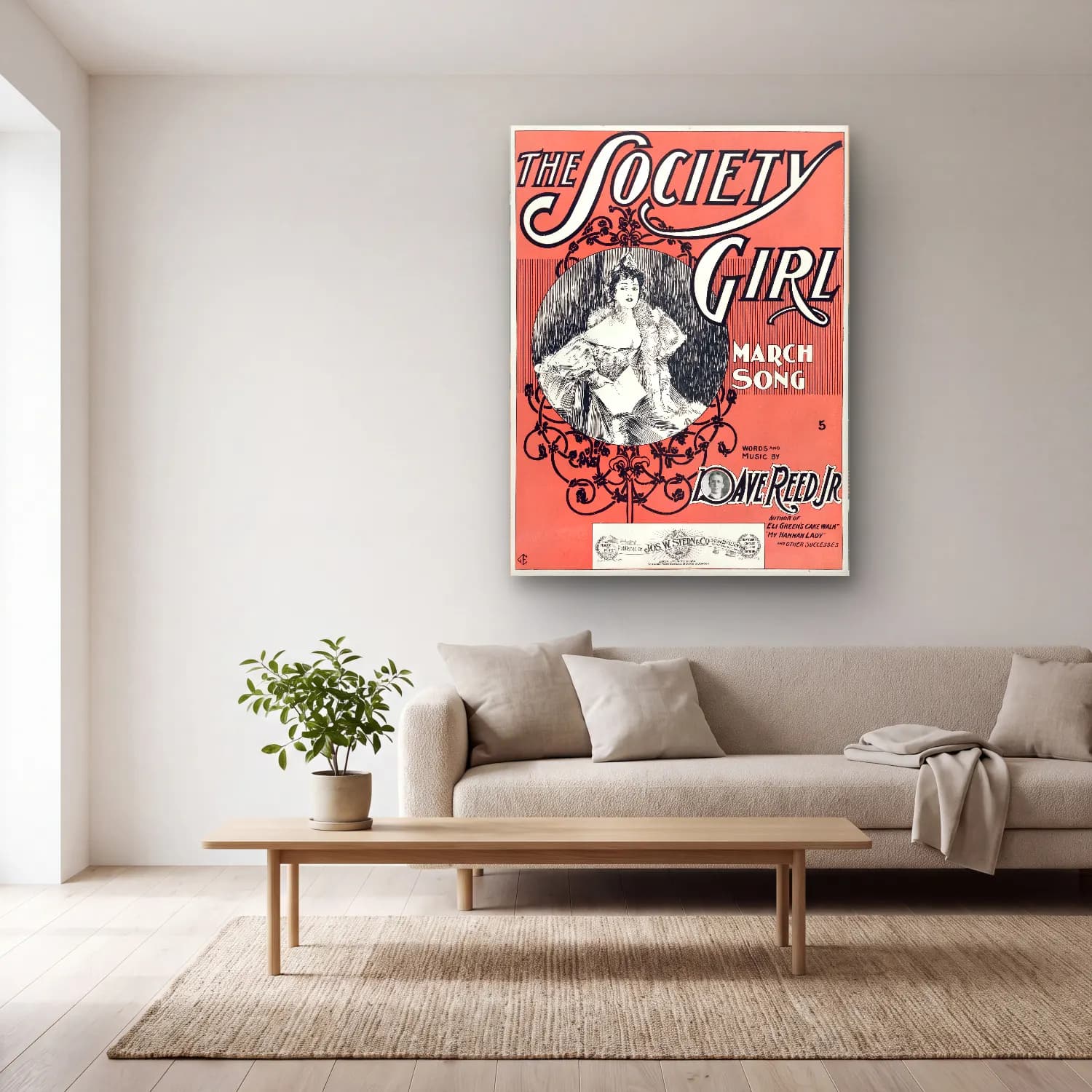 Vintage Poster Kız Çocuğu Portresi – Siyah Beyaz Tonlar cam tablo — açık renk salonda