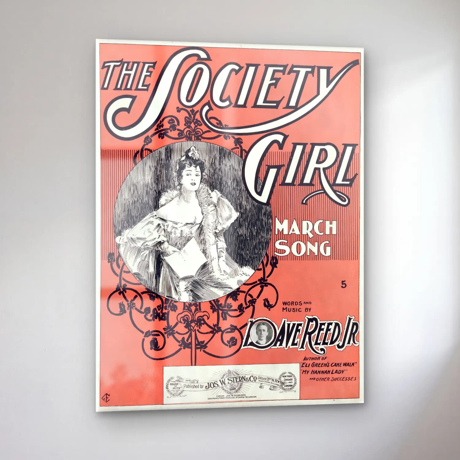 Vintage Poster Kız Çocuğu Portresi – Siyah Beyaz Tonlar cam tablo — sol açıdan görünüm