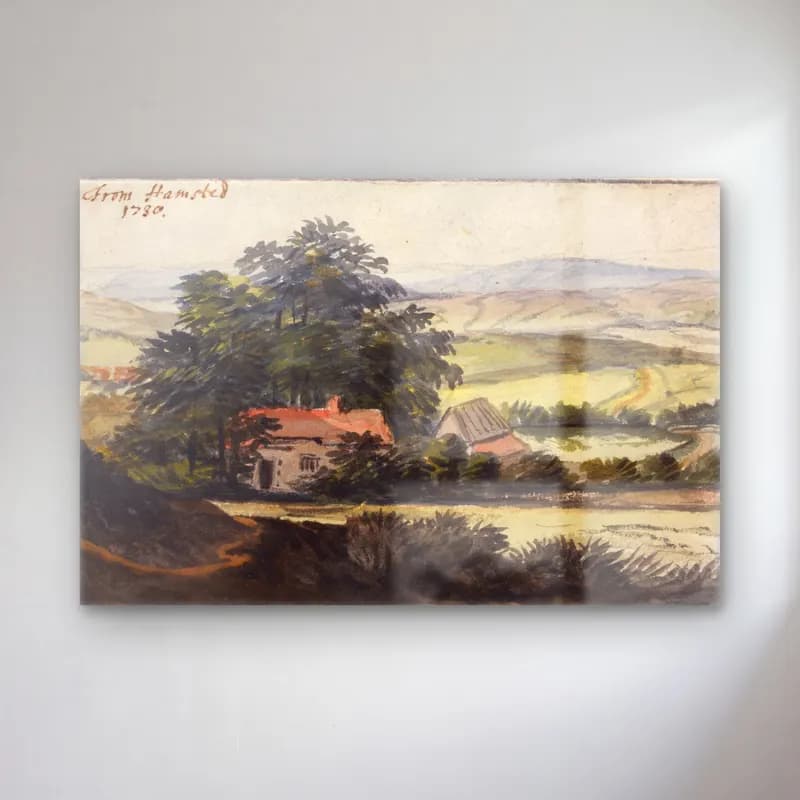 Suluboya Kır Evi No. 22 cam tablo — Suluboya Kır Evi No. 22 — suluboya kır evi