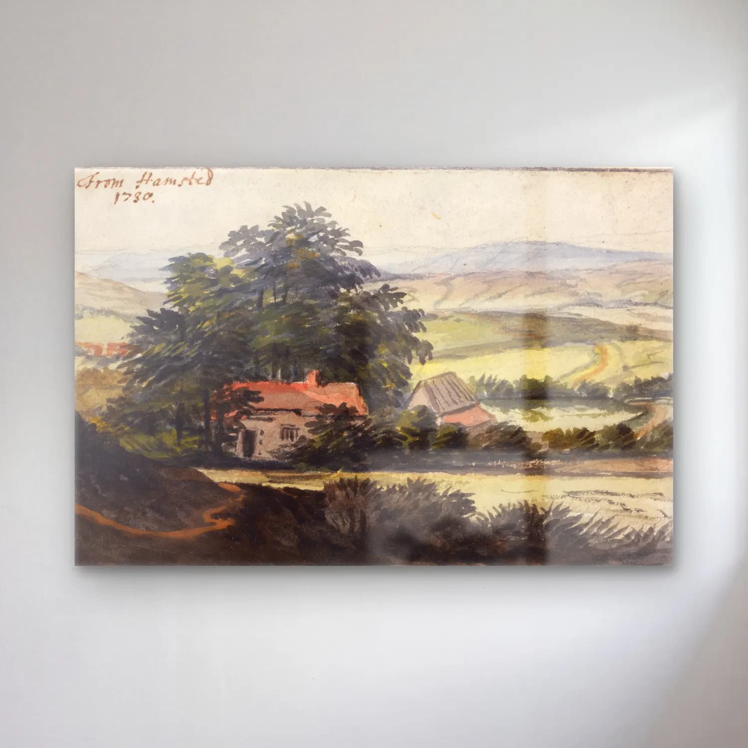 Suluboya Kır Evi No. 22 cam tablo — Suluboya Kır Evi No. 22 — suluboya kır evi