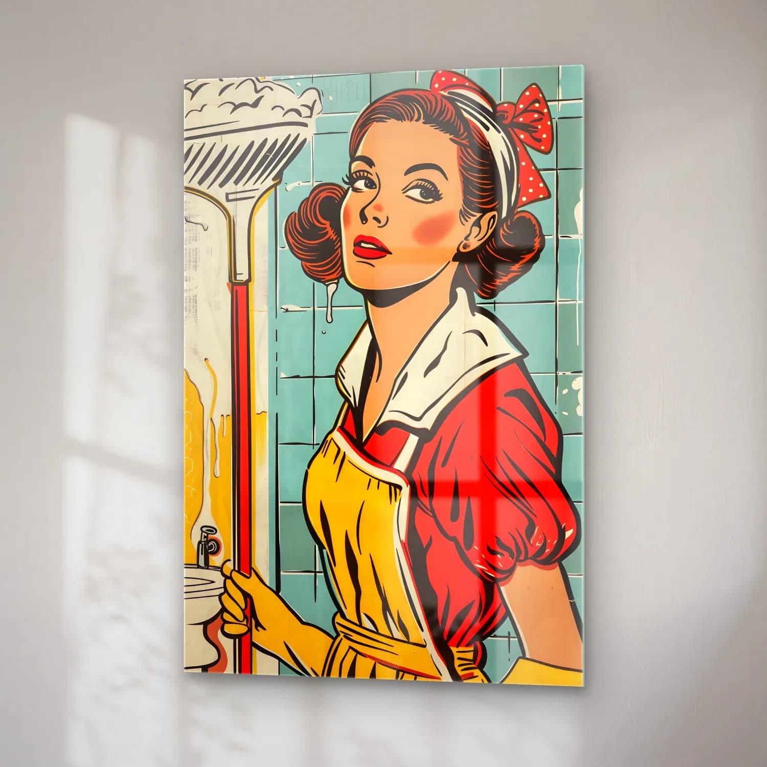 Pop Art Kadın Portresi No. 20 cam tablo — sağ açıdan görünüm