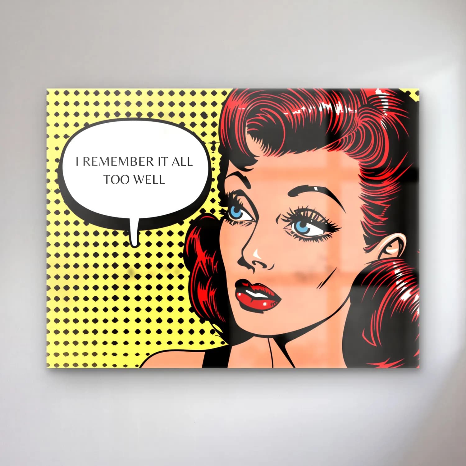 Pop Art Söz Posteri – Siyah Beyaz Tonlar cam tablo — Pop Art Söz Posteri – Siyah Beyaz Tonlar — pop art söz posteri