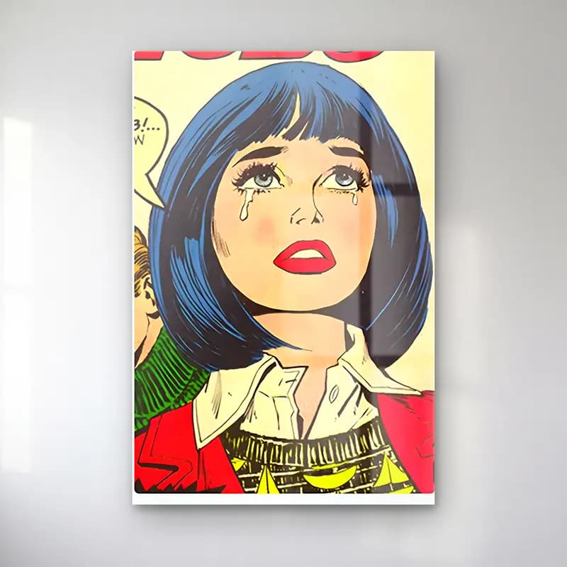 Pop Art Kadın Portresi No. 21 cam tablo — Pop Art Kadın Portresi No. 21 — pop art kadın portresi