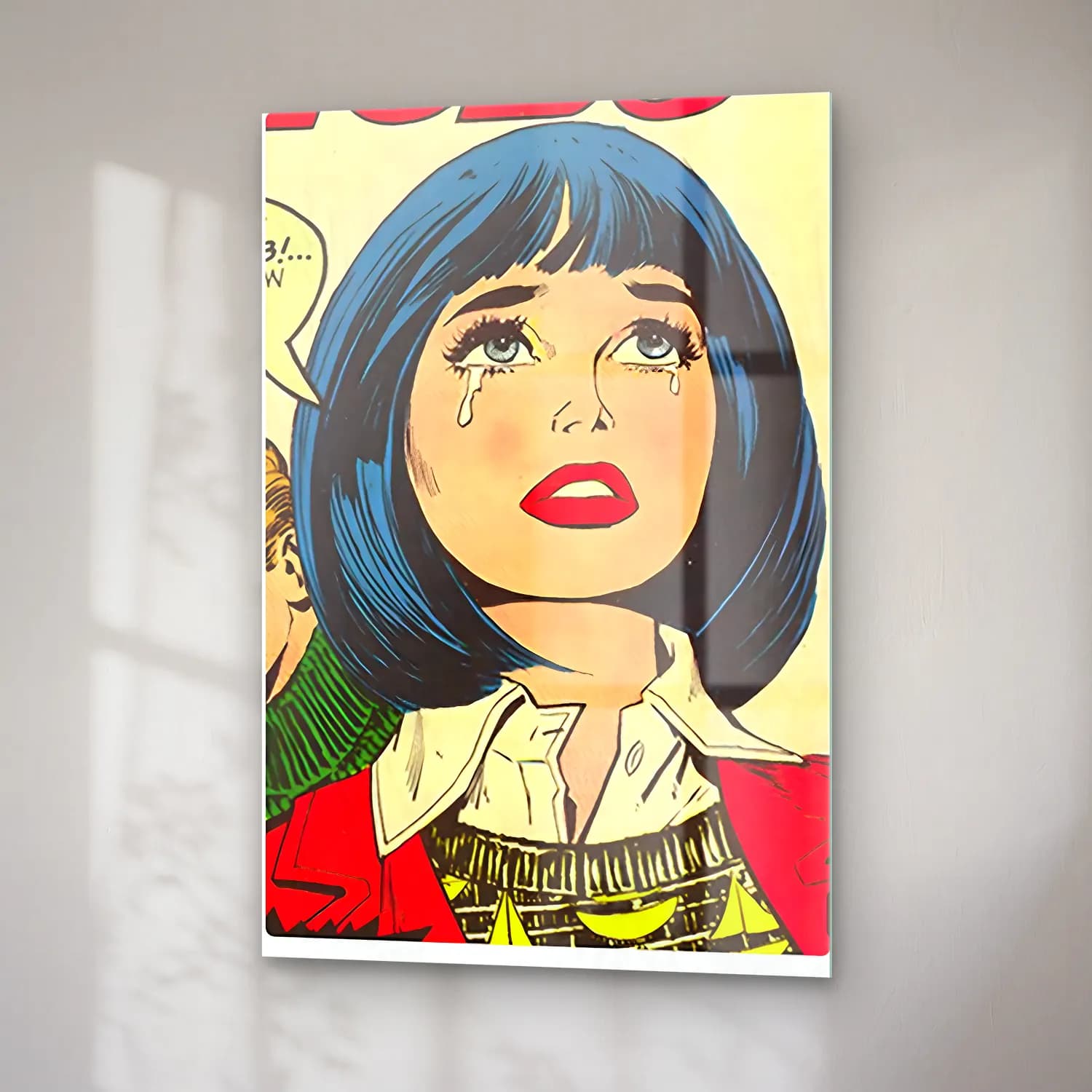 Pop Art Kadın Portresi No. 21 cam tablo — sağ açıdan görünüm