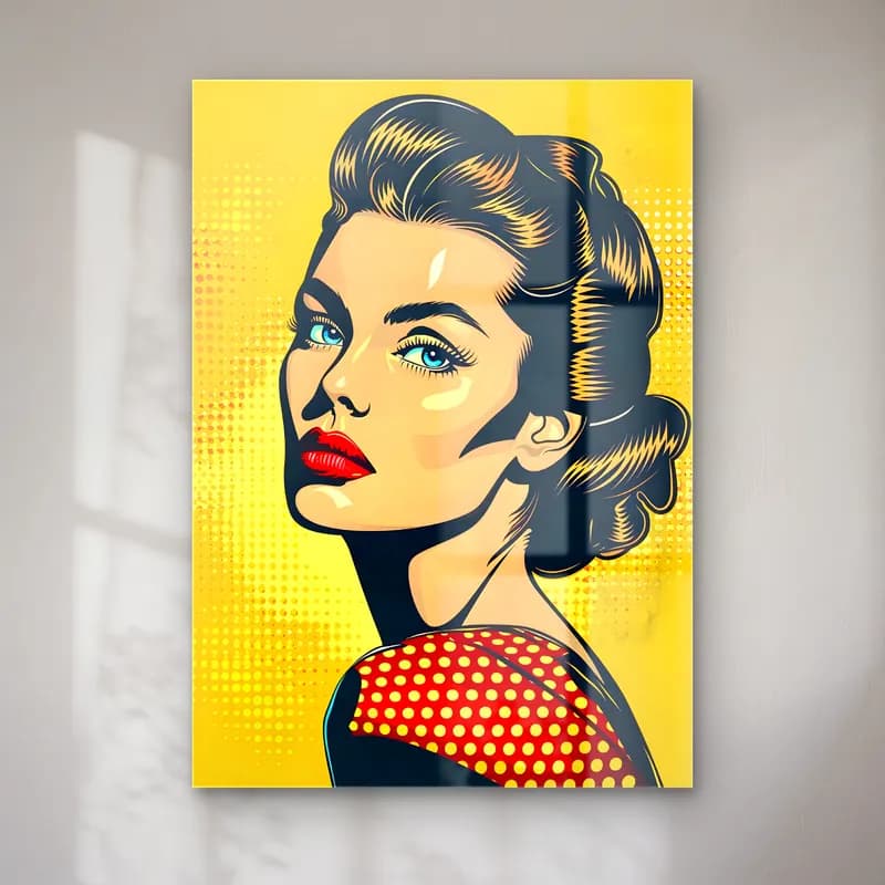 Pop Art Kadın Portresi No. 25 cam tablo — Pop Art Kadın Portresi No. 25 — pop art kadın portresi