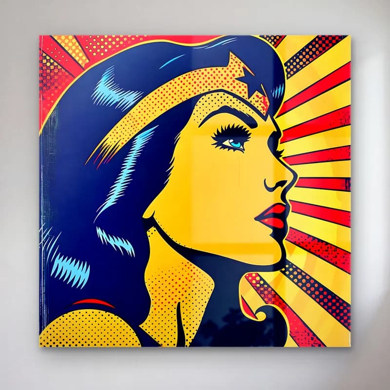 Pop Art Kadın Portresi No. 40 cam tablo — Pop Art Kadın Portresi No. 40 — pop art kadın portresi