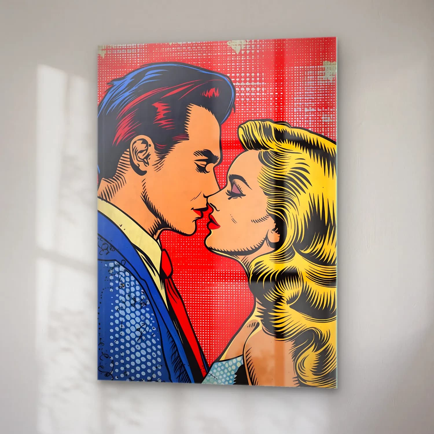 Pop Art Aşıklar cam tablo — sağ açıdan görünüm