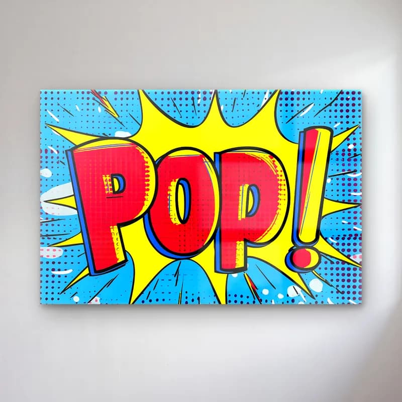 Pop Art Yazılı Tasarım No. 4 cam tablo — Pop Art Yazılı Tasarım No. 4 — pop art yazılı tasarım
