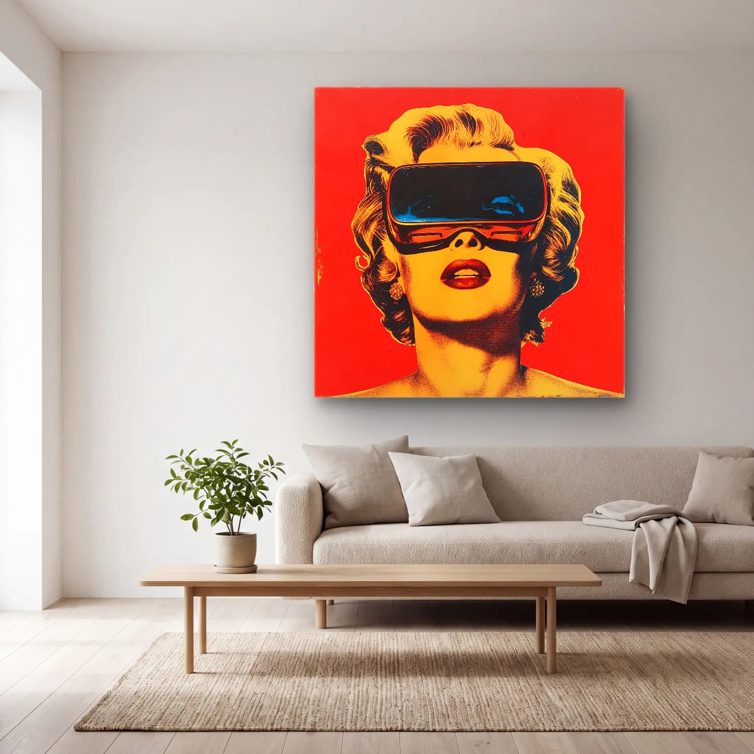 Pop Art Moda İllüstrasyonu No. 26 cam tablo — açık renk salonda