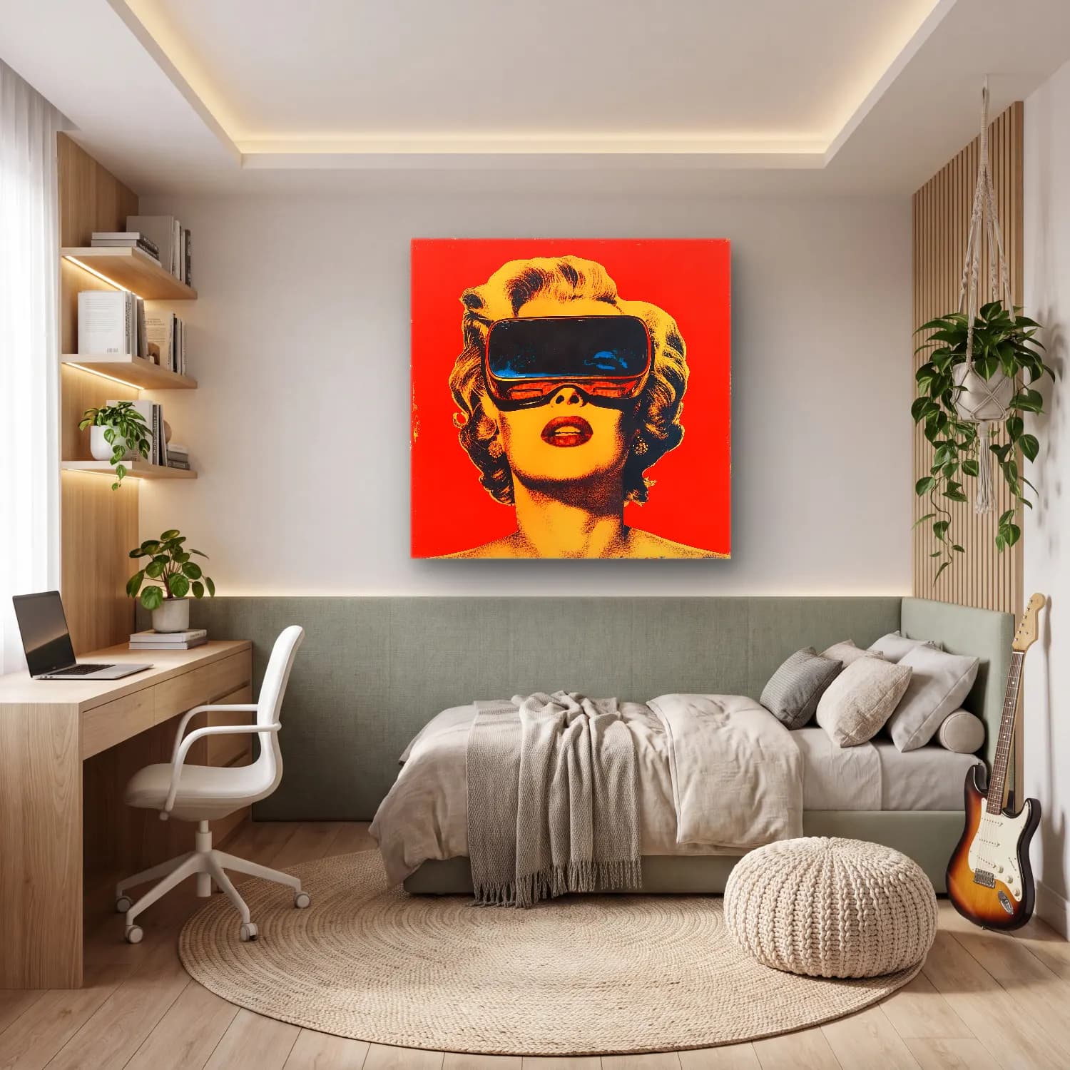 Pop Art Moda İllüstrasyonu No. 26 cam tablo — genç odasında