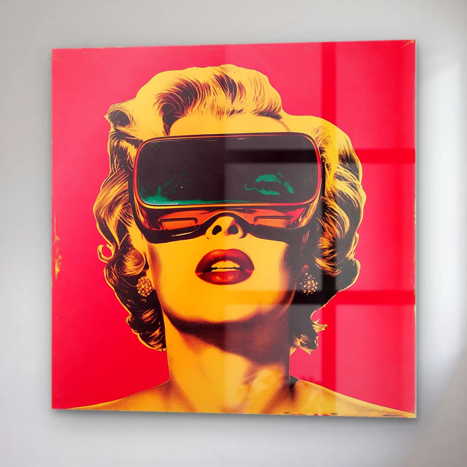 Pop Art Moda İllüstrasyonu No. 26 cam tablo — sağ açıdan görünüm